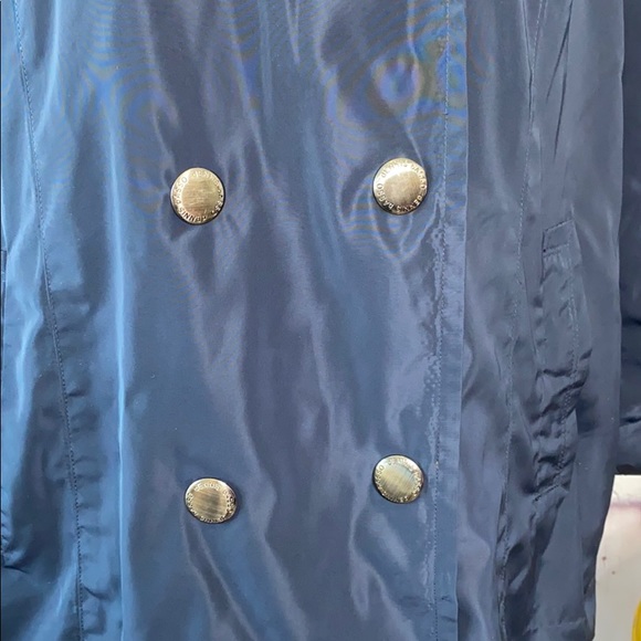 Dennis Basso trench raincoat peacoat navy jacket S - Picture 3 of 11